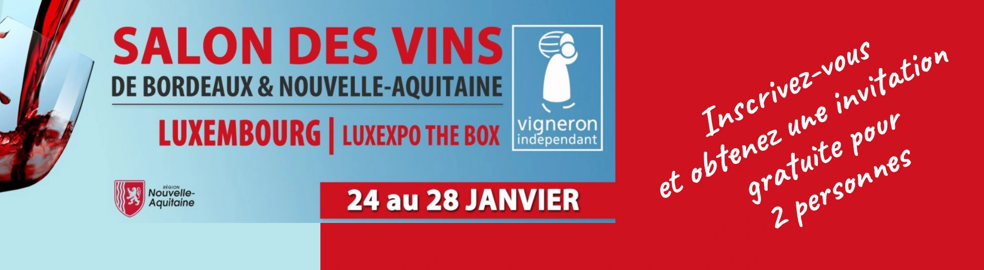 Château Gûnes at the 18th Salon des Vins des Vignerons Indépendants de Bordeaux et Nouvelle Aquitaine in Luxembourg. Du 24 au 28 janvier 2024.