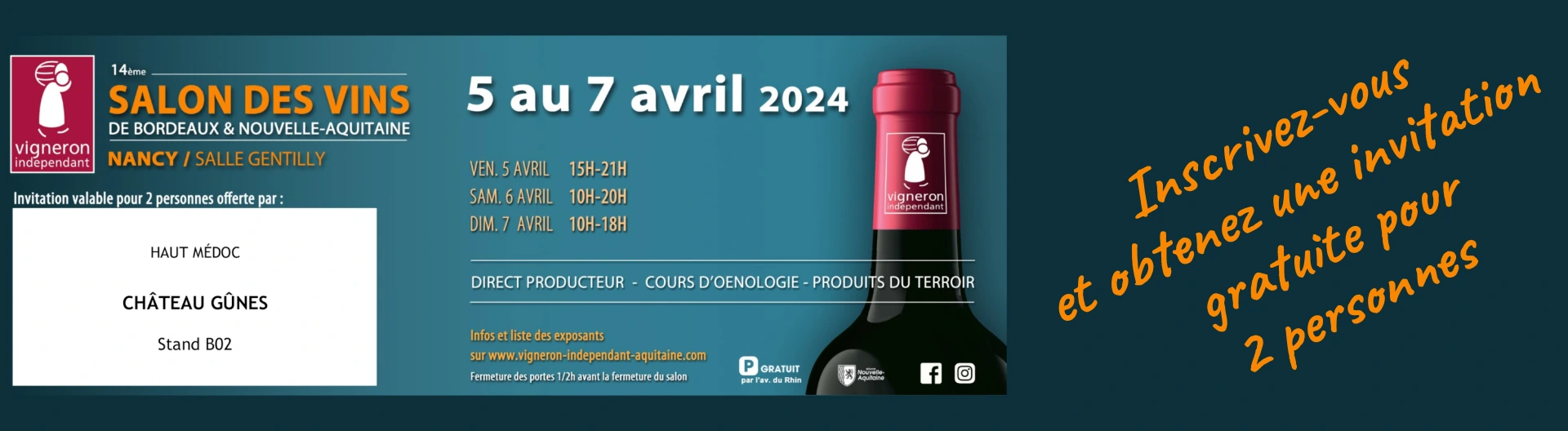 Château Gûnes au 14ème Salon des Vins des Vignerons Indépendants à Nancy